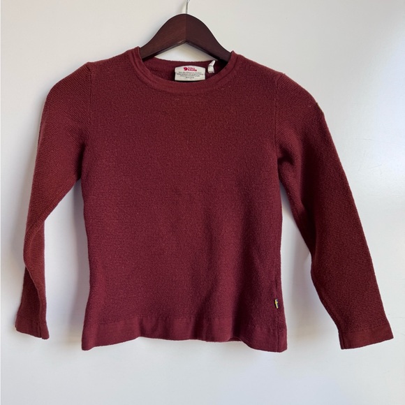 Fjallraven ÖVIK LITE KNIT SWEATER women small port burgundy merino cotton - Picture 1 of 11